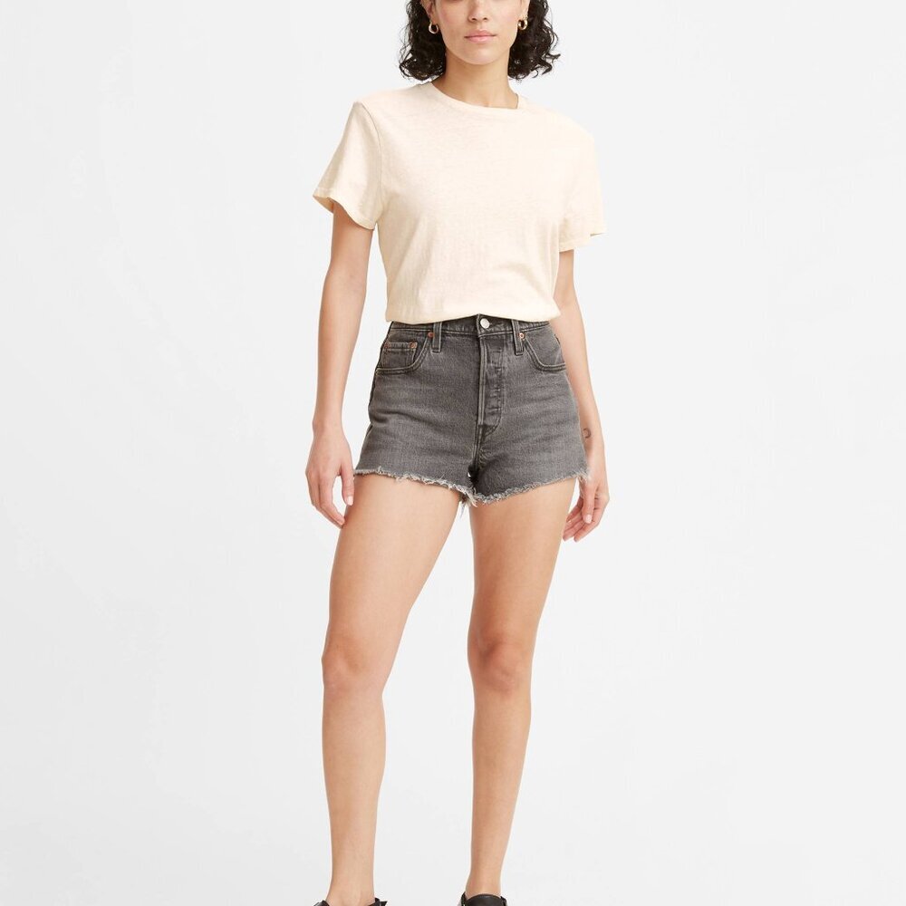 Levi’s Premium Washed Black High Rise 501 Shorts‎